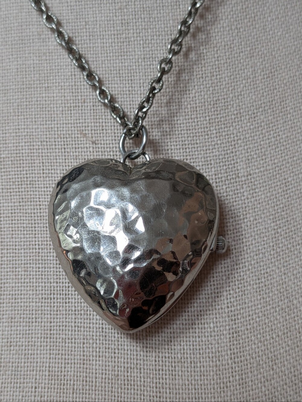 Vintage Heart Locket Watch Necklace BVC Japan Movement 💕⌚